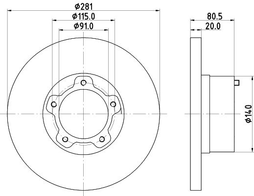 HELLA PAGID Bremžu diski 8DD 355 100-901